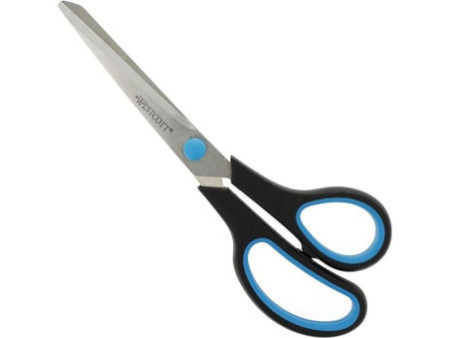 WESTCOTT Ciseaux Easy Grip, longueur: 210 mm, bleu/noir