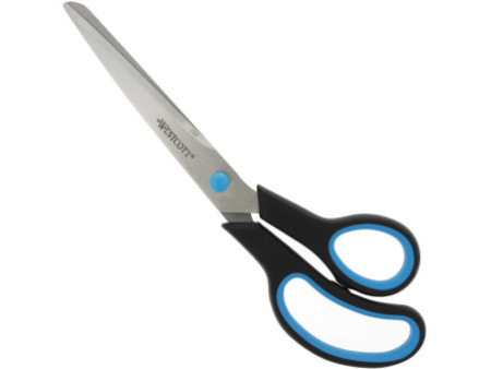 WESTCOTT Ciseaux Easy Grip, longueur: 247 mm, bleu/noir