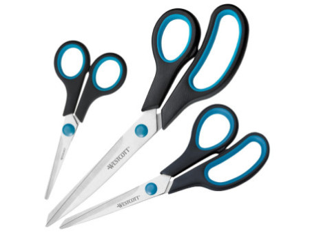 WESTCOTT Ciseaux Easy Grip, lot de 3