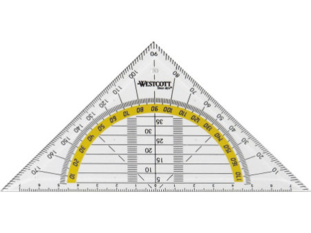 WESTCOTT Equerre géométrique, hypoténuse: 140 mm