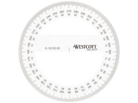 WESTCOTT Rapporteur circulaire 360 degrés, 100 mm