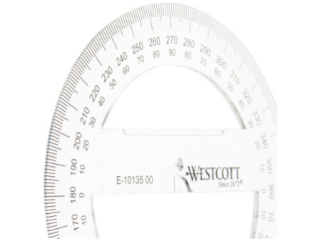 WESTCOTT Rapporteur circulaire 360 degrés, 100 mm