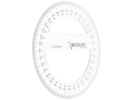 WESTCOTT Rapporteur circulaire 360 degrés, 100 mm