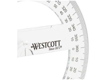 WESTCOTT Rapporteur circulaire 360 degrés, 100 mm