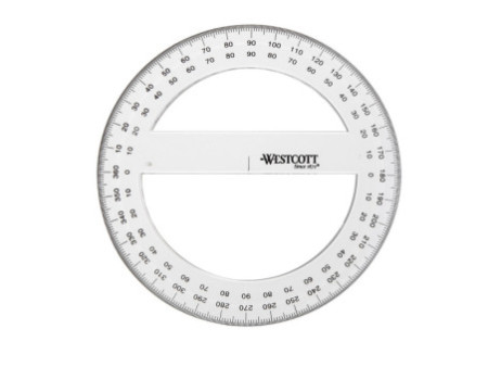 WESTCOTT Rapporteur circulaire 360 degrés, 150 mm