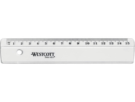 WESTCOTT Règle plate, en plastique, longueur: 150 mm