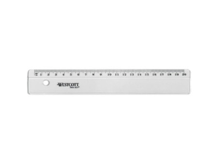 WESTCOTT Règle plate, en plastique, longueur: 200 mm