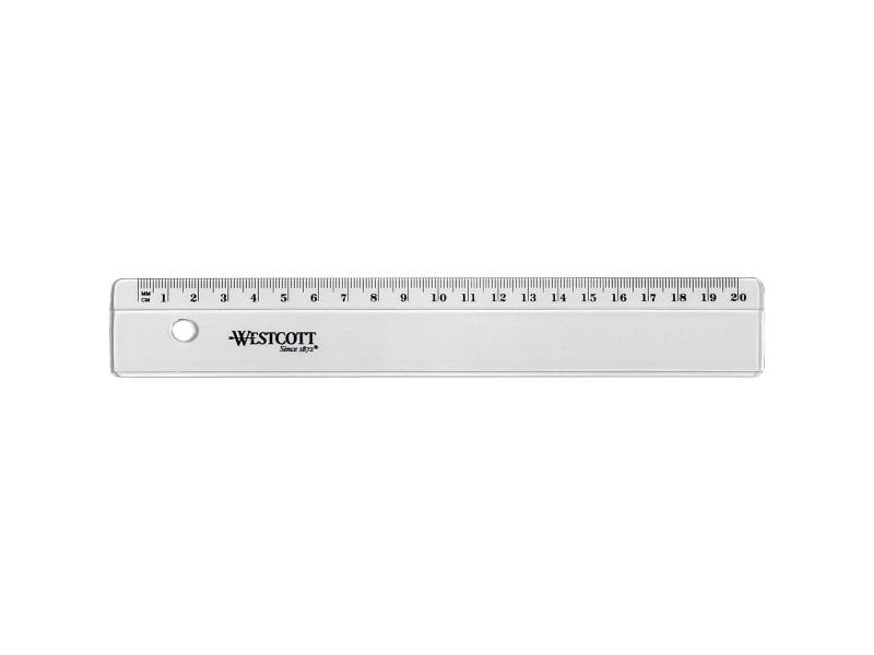 WESTCOTT Règle plate, en plastique, longueur: 200 mm