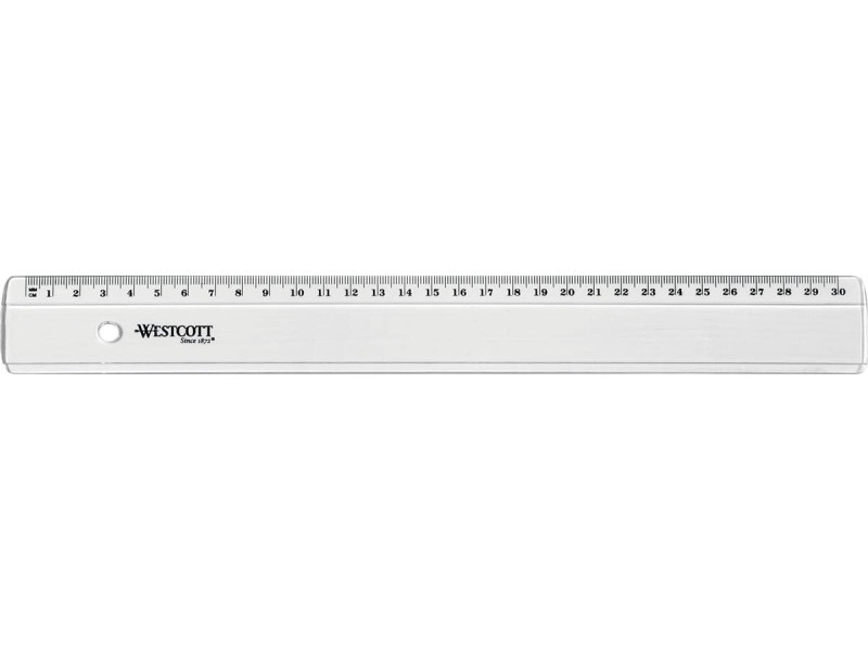 WESTCOTT Règle plate, en plastique, longueur: 300 mm