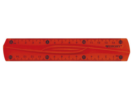 WESTCOTT Règle plate, plastique, longueur: 150 mm, souple