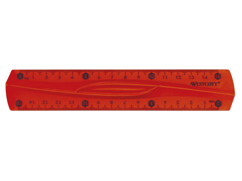WESTCOTT Règle plate, plastique, longueur: 150 mm, souple
