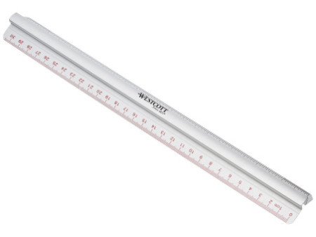 WESTCOTT Règle, longueur: 300 mm, aluminium, avec poignée