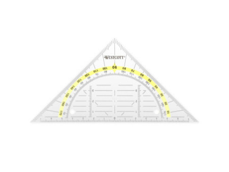 WESTCOTT Equerre géométrique avec perforations pour classeur