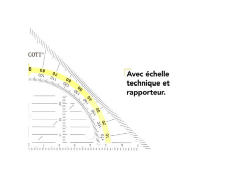 WESTCOTT Equerre géométrique avec perforations pour classeur