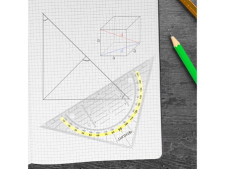 WESTCOTT Equerre géométrique avec perforations pour classeur