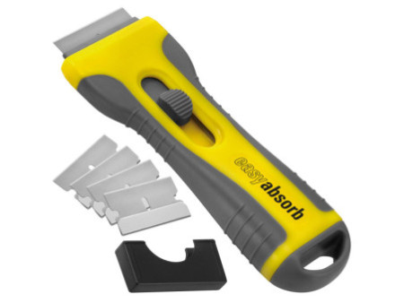 easyabsorb Grattoir à vitres, poignée softgrip, jaune/gris