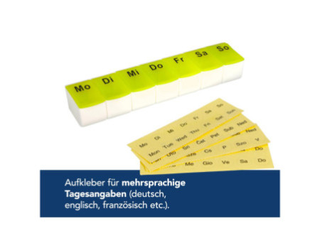 FIRST AID ONLY Pilulier semainier, plastique, blanc/vert