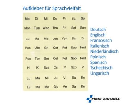 FIRST AID ONLY Pilulier semainier, plastique, blanc/vert