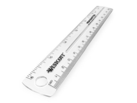 WESTCOTT Règle plate pour gauchers, longueur: 150 mm, souple