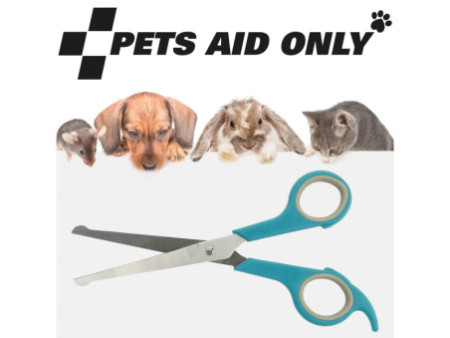 PETS AID ONLY Ciseaux de toilettage, rond, 170 ml, turquoise