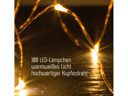 Clauss Mini guirlande lumineuse LED, port USB & télécommande