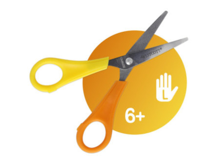 WESTCOTT Ciseaux de bricolage pour enfants, jaune/orange