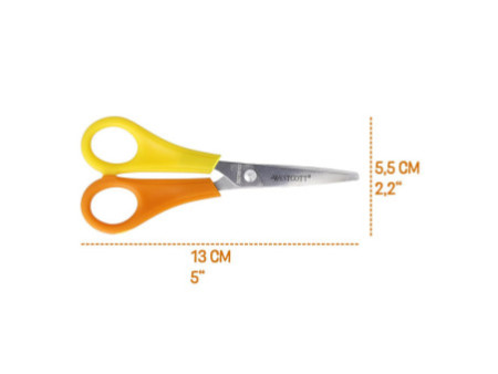 WESTCOTT Ciseaux de bricolage pour enfants, jaune/orange
