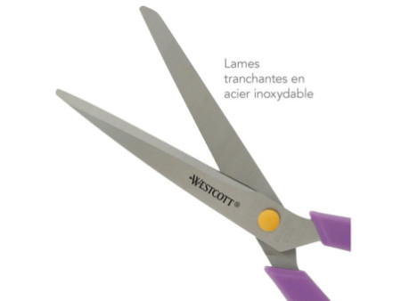 WESTCOTT Ciseaux Easy Grip, set de 3, cassis/jaune citron