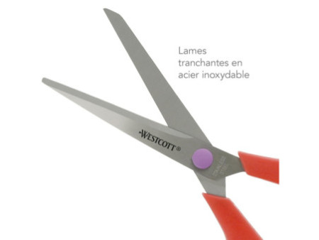 WESTCOTT Ciseaux Easy Grip, set de 3, rouge corail/cassis
