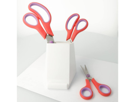 WESTCOTT Ciseaux Easy Grip, set de 3, rouge corail/cassis