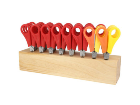 WESTCOTT Bloc pour ciseaux, bois, garni, incl. 32 paires