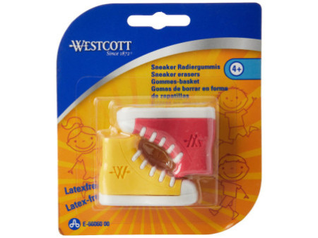 WESTCOTT Gomme en plastique Sneaker, blister de 2