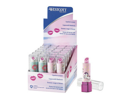 WESTCOTT Gomme en plastique Tendance, présentoir de 24