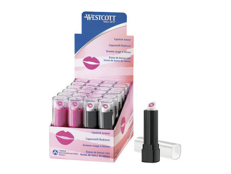 WESTCOTT Gomme en plastique Classique, présentoir de 24