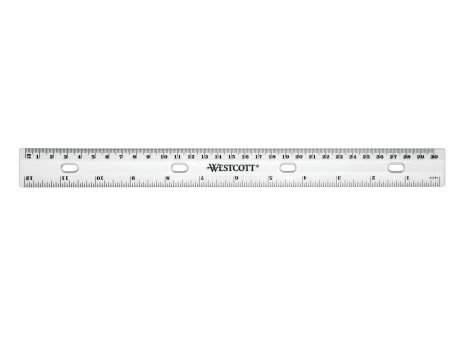WESTCOTT Règle plate avec trous pour classeur, 300 mm