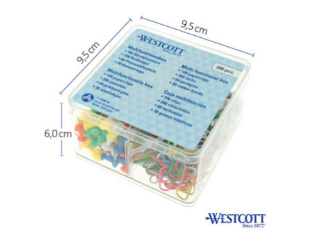 WESTCOTT Boîte d'accessoires de bureau, 390 pièces