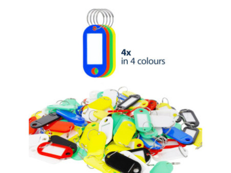 WESTCOTT Porte-clé avec anneau, pack de 4, assorti