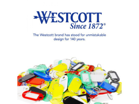 WESTCOTT Porte-clé avec anneau, pack de 4, assorti