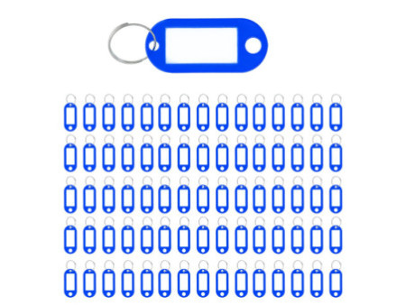 WESTCOTT Porte-clé avec anneau, pack de 100, bleu foncé