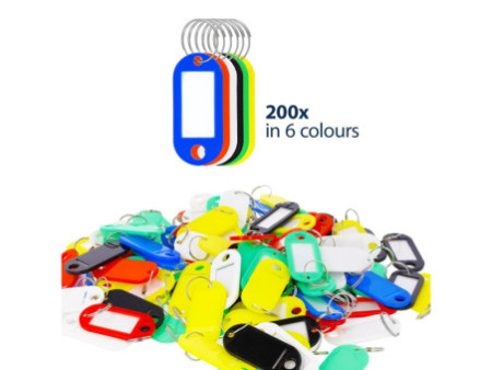 WESTCOTT Porte-clé avec anneau, pack de 200, assorti