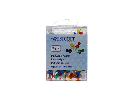WESTCOTT Épingle pour tableau en liège, assorti, 60 pièces