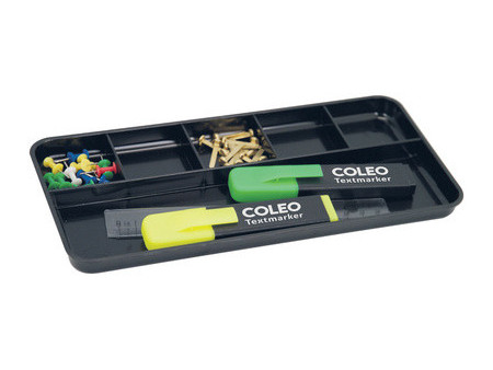 WESTCOTT Plumier, en plastique, 6 compartiments, noir