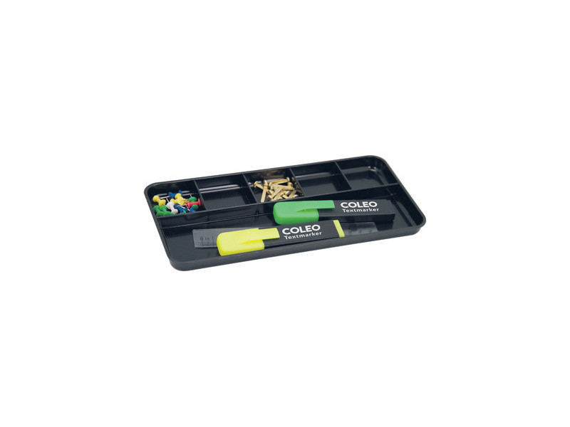 WESTCOTT Plumier, en plastique, 6 compartiments, noir