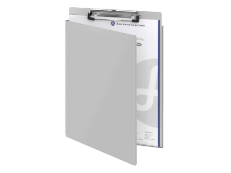 WESTCOTT Chemise porte-bloc à pince en aluminium, A4, argent