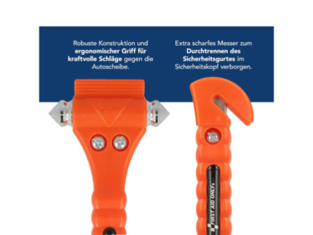 FIRST AID ONLY Marrteau de secours 2 en 1, orange, pack de 2