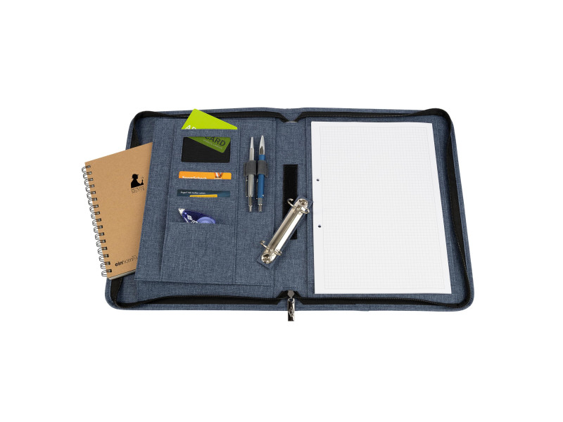 WEDO Serviette classeur 'DENIM', A4, en polyester, bleu mêlé