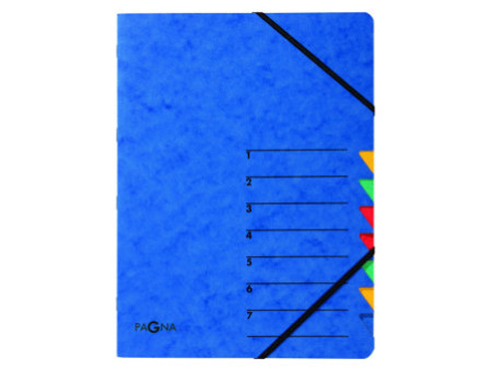PAGNA trieur 'EASY', A4, carton, 7 compartiments, bleu