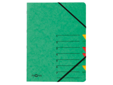PAGNA trieur 'EASY', A4, carton, 7 compartiments, vert