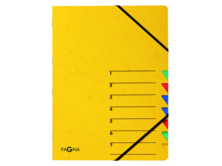 PAGNA trieur 'EASY', A4, carton, 7 compartiments, jaune