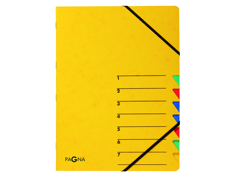 PAGNA trieur 'EASY', A4, carton, 7 compartiments, jaune